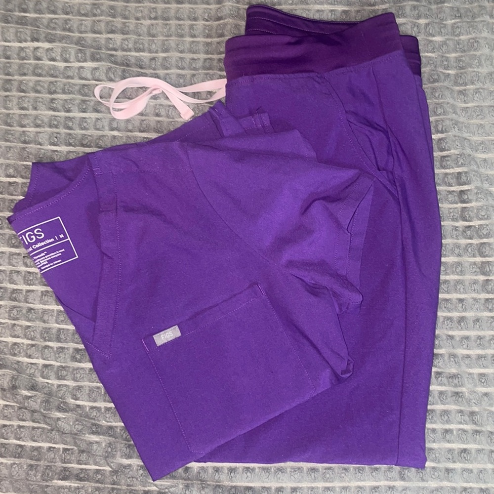Purple Top and Bottom FIGS scrubs